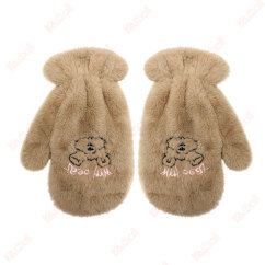 imitation rabbit fur camel glove